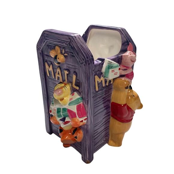 FTD Inc. Vintage Disney Winnie Pooh Piglet Tigger Ceramic Mailbox/Planter Vase - Picture 1 of 6